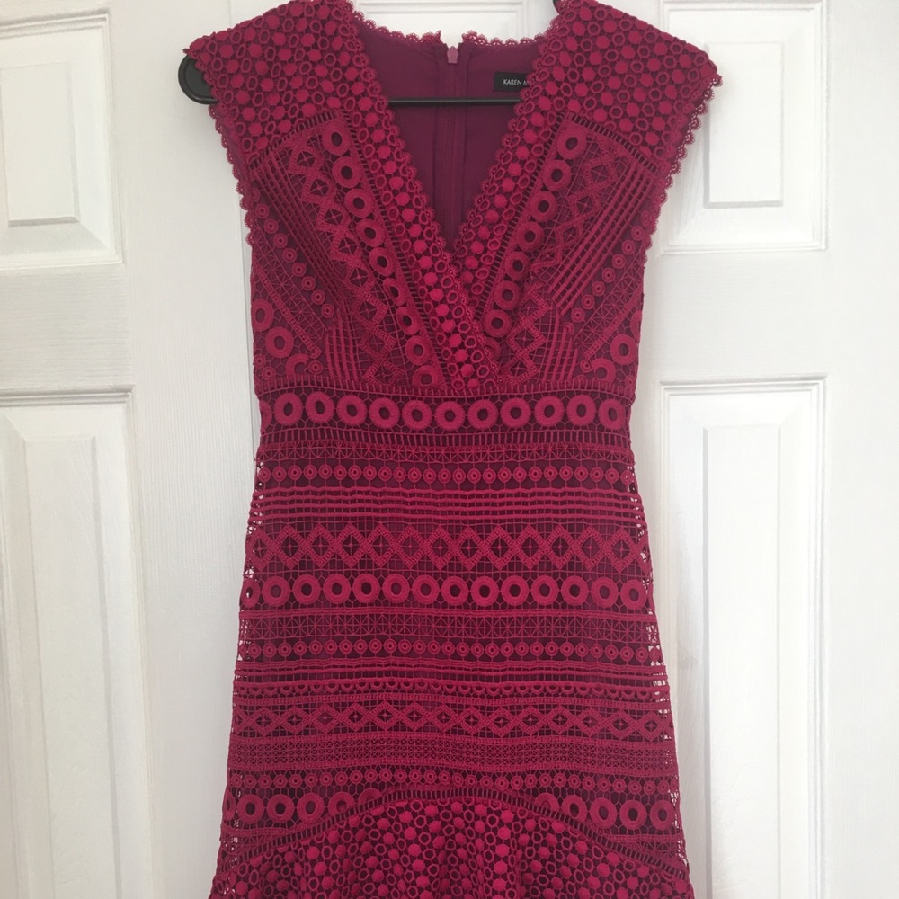 Karen Millen dress pink size 2 tags new hot pink